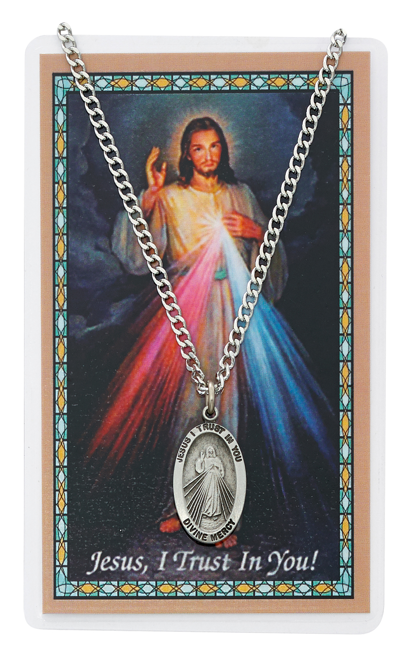 24'' Divine Mercy Holy Card & Pendant